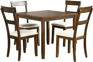 JAHH 5 Piece Dining Set Industrial Wooden Kitchen Dining Table and Dining Room 4 Chairs